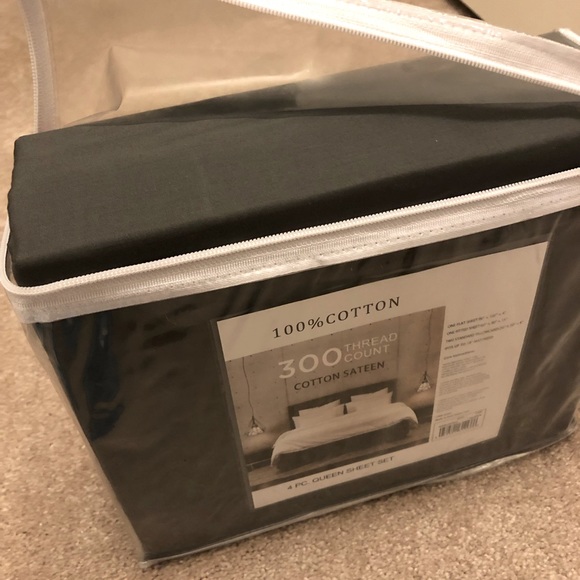Soft & cool Queen sheet set, charcoal, 2 pillowcases, NWT - Picture 2 of 6